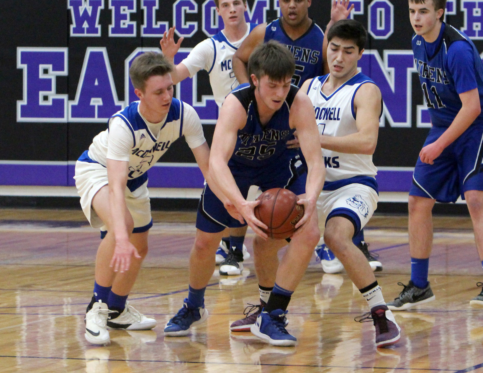 Athens vs McDonell boys basketball at Eau Claire Memorial 3-7-19
